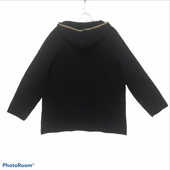 JILLIAN JONES Woman Jacket Lightweight 100% Wool Hooded Zip Up Size 2XL - Picture 3 of 8